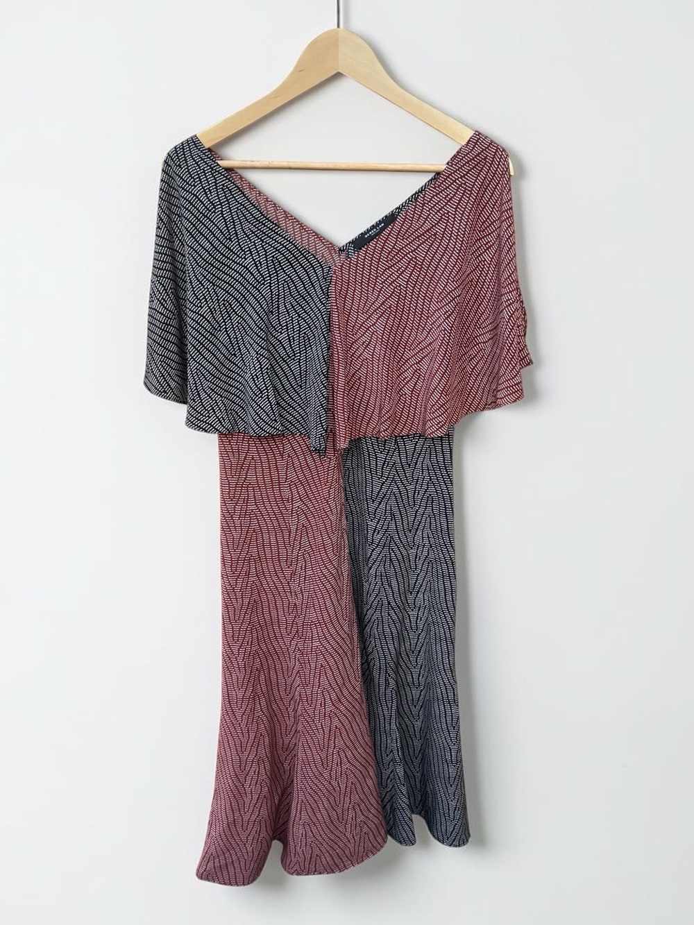 Derek Lam Collective Silk Handkerchief Overlay Midi Dress Colorblock Size 6